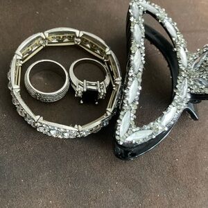 Silver Crystal Embellished Bracelet